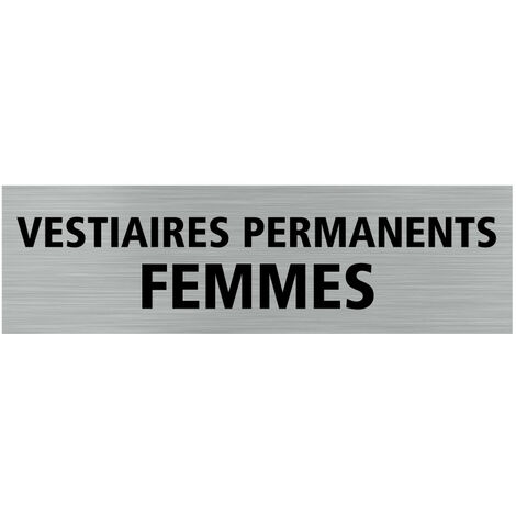 Pictogramme VESTIAIRES PERMANENTS FEMMES (Q0427).- Adhésif aspect aluminium brossé - (1/5)