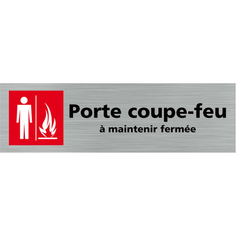 Pictogramme PORTE COUPE-FEU À MAINTENIR FERMÉE – Signalisation sécurité – 170 x 50 mm – Autocollant souple (1/4)