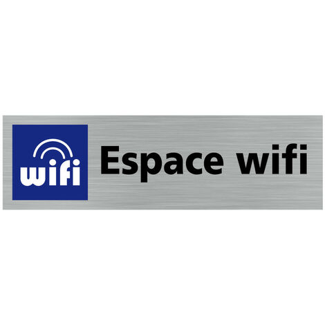 Pictogramme ESPACE WIFI (Q0315).- Plaque aluminium brossé - (1/5)