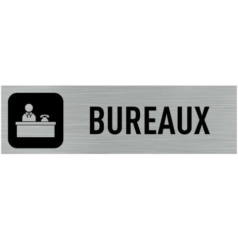 Pictogramme BUREAUX (Q0014).- Adhésif aspect aluminium brossé - (1/5)