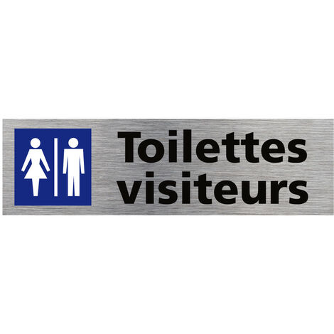 Pictogramme Toilettes Visiteurs (Q0481).- Plaque aluminium brossé - (1/5)
