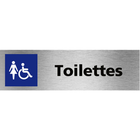 Pictogramme Toilettes Femme PMR (Q0477).- Plaque aluminium brossé -