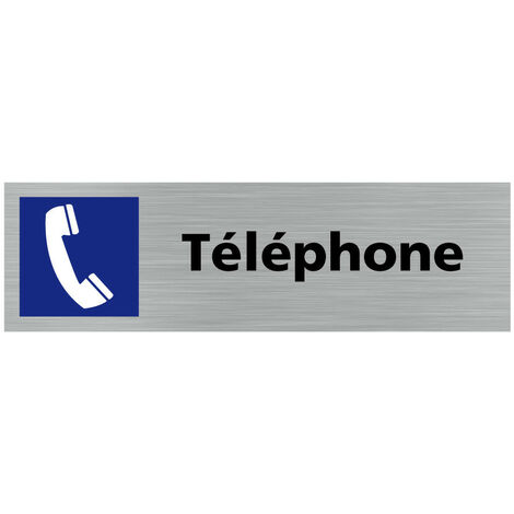 Pictogramme TELEPHONE (Q0390).- Plaque aluminium brossé - (1/5)