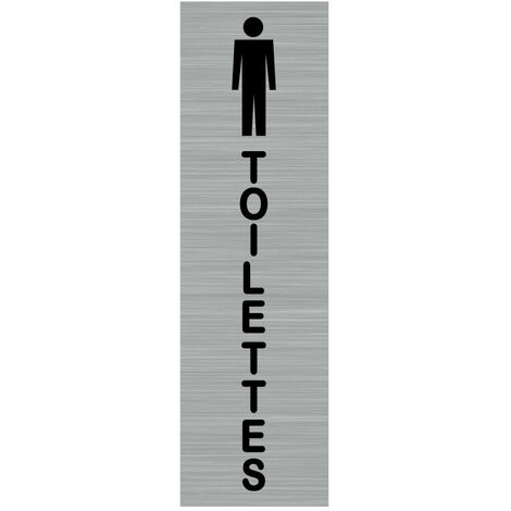 Pictogramme TOILETTES HOMMES (Q0040).- Plaque aluminium brossé - (1/5)