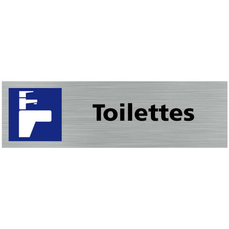 Pictogramme TOILETTES (Q0391).- Adhésif aspect aluminium brossé - (1/5)