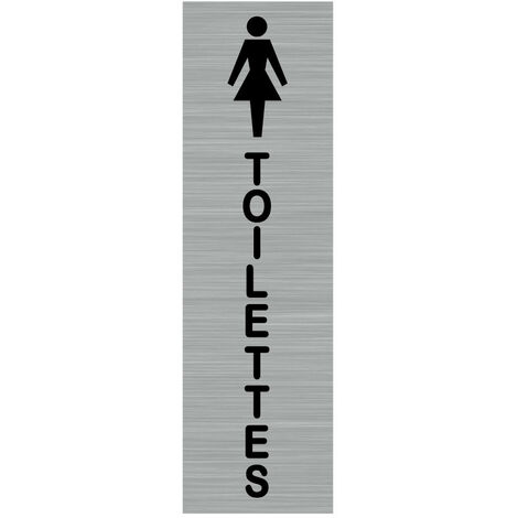 Pictogramme TOILETTES FEMMES (Q0041).- Adhésif aspect aluminium brossé - (1/5)