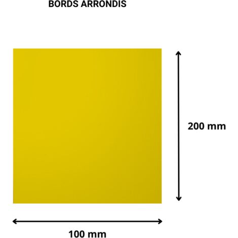 Plaque verre acrylique miroir or 3 mm - 10 x 20 cm (100 x 200 mm) - Verre synthétique - Bord arrondis - Plexiglass