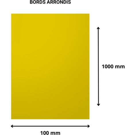 Plaque verre acrylique miroir or 3 mm - 10 x 100 cm (100 x 1000 mm) - Verre synthétique - Bord arrondis - Plexiglass