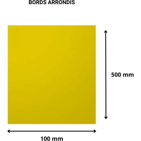 Plaque verre acrylique miroir or 3 mm - 10 x 50 cm (100 x 500 mm) - Verre synthétique - Bord arrondis - Plexiglass