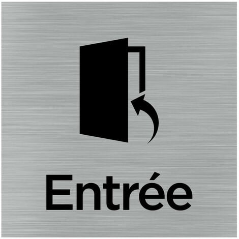 Pictogramme Entrée (Q1016).- Adhésif aspect aluminium brossé -