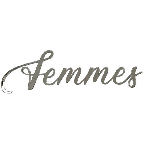 Plaque de porte WC, WC hommes, WC femmes.- Plexi miroir argent - Femmes