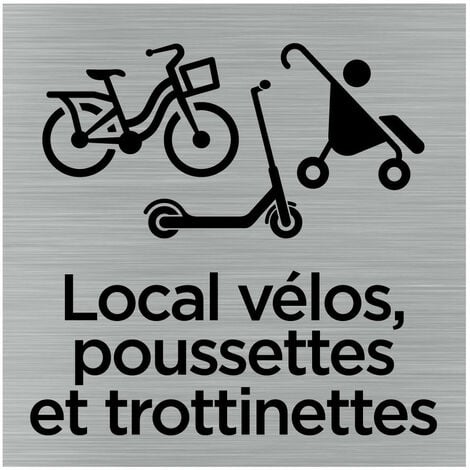 Plaque de porte Local vélos, poussettes et trottinettes - Sticker
