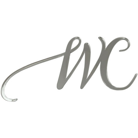 Plaque de porte WC, WC hommes, WC femmes.- Plexi miroir argent - wc (1/5)