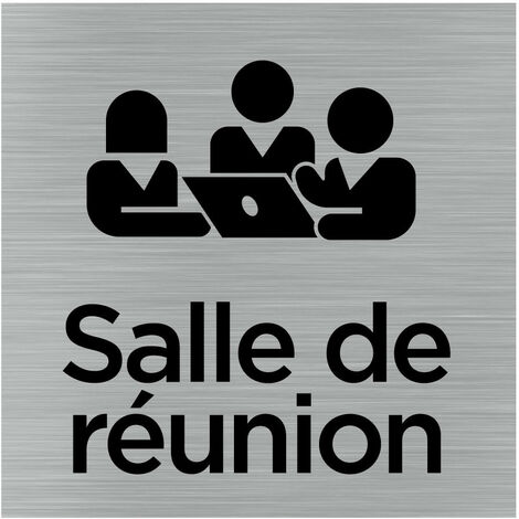 Pictogramme Salle de réunion (Q1038).- Adhésif aspect aluminium brossé -