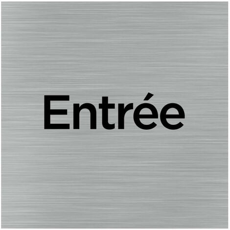 Pictogramme Entrée (Q1017).- Adhésif aspect aluminium brossé -