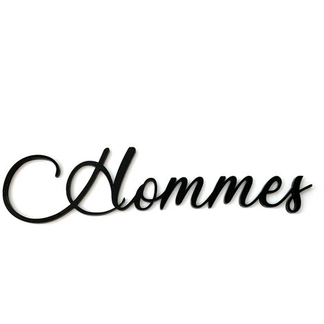 Plaque de porte WC, WC hommes, WC femmes.- Plexi noir - Hommes