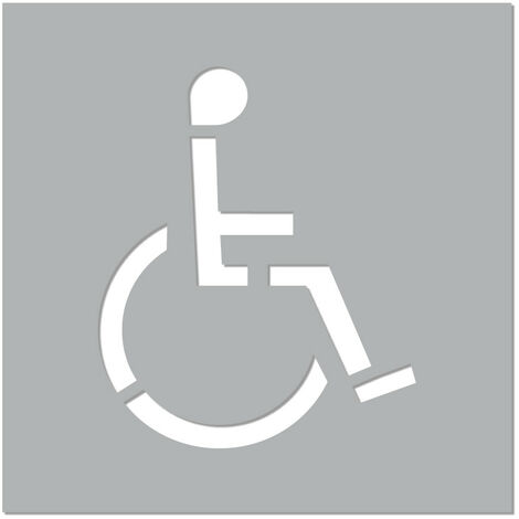Signaletique.Biz France – Pochoir de marquage au sol handicapé 400 x 400 mm – PVC léger et résistant – Pictogramme fauteuil roulant pour stationnement PMR - W0110