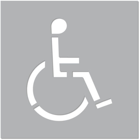 Signaletique.Biz France – Pochoir de marquage au sol handicapé 700 x 800 mm – PVC expansé léger et résistant – Signalisation conforme PMR - W0110