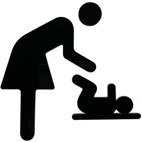 Plaque de porte change bébé.- Plexi noir - (1/5)