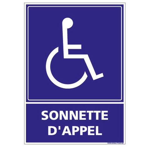 Panneau Sonnette d'appel Rampe d'accès (L0950) - Aluminium 2 mm - 300 x 420 mm