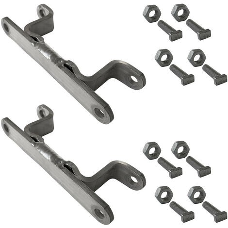 Bride de fixation pour poteau Bride simple ou double avec boulonnerie. Système de fixation pour panneaux - 80 x 40 mm (Bride double) - Lot de 2
