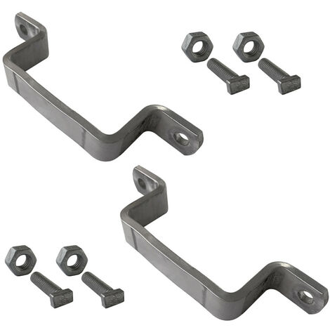 Signaletique.Biz France – Bride de fixation pour poteau en aluminium – Dimensions 80 x 40 mm – Fixation panneaux recto-verso – Lot de 2 boulons et écrous