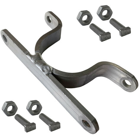 Bride de fixation pour poteau Bride simple ou double avec boulonnerie. Système de fixation pour panneaux - Diam 60 mm (Bride double) - À l'unité