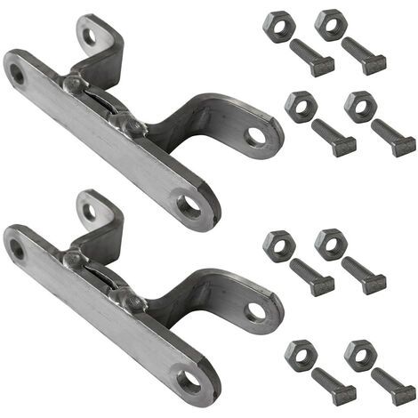 Bride de fixation pour poteau Bride simple ou double avec boulonnerie. Système de fixation pour panneaux - 40 x 40 mm (Bride double) - Lot de 2