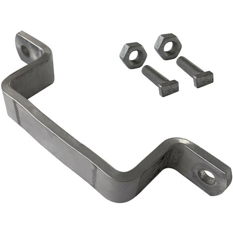 Signaletique.Biz France – Bride de fixation pour poteau aluminium 80 x 40 mm – Système de fixation panneaux – Compatible poteaux ronds et carrés – À l'unité