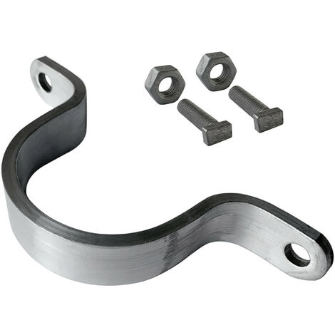 Signaletique.Biz France – Bride de fixation pour poteau en aluminium – Diamètre 50 mm – Fixation simple ou double pour panneaux – Accroche solide