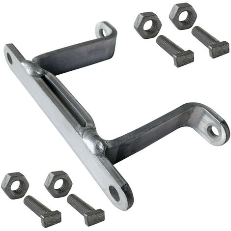Bride de fixation pour poteau Bride simple ou double avec boulonnerie. Système de fixation pour panneaux - 80 x 80 mm (Bride double) - À l'unité