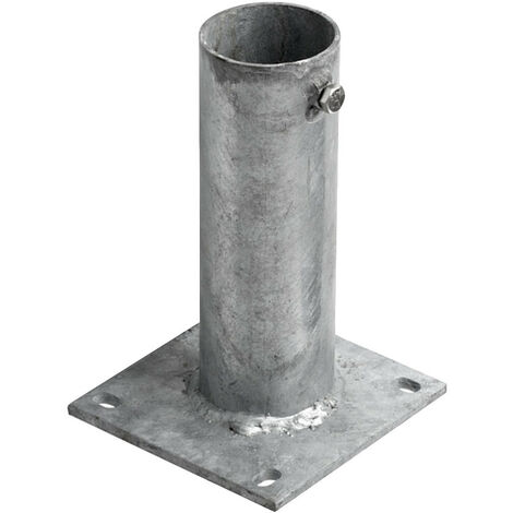 Signaletique.Biz France – Fourreau à platine pour poteau en acier galvanisé – Diamètre 70,3 mm pour tube Ø 60 mm – Platines pré-percées pour fixation rapide (1/5)