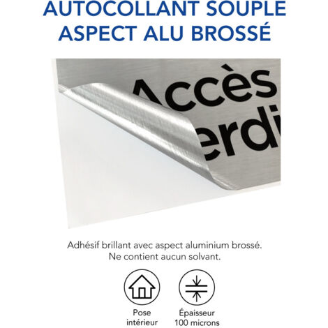Pictogramme EntrÃ©e (Q0449).- AdhÃ©sif aspect aluminium brossÃ© - DiamÃ¨tre 76 mm