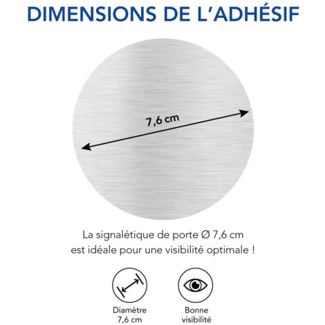 Pictogramme EntrÃ©e (Q0449).- AdhÃ©sif aspect aluminium brossÃ© - DiamÃ¨tre 76 mm