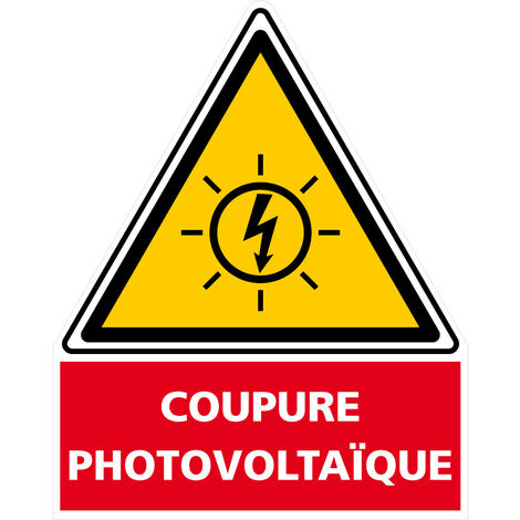 Étiquette Coupure Photovoltaïque – Adhésif Sécurité 40x50 mm – Conforme Norme UTE C15-712-1 – Lot de 100