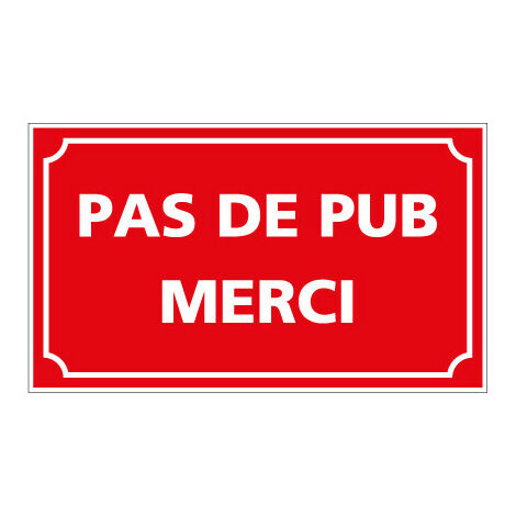 Lot de 2 ADHESIFS PAS DE PUB MERCI (G1404) (1/3)