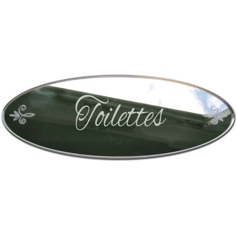 Plaque Toilettes Adhésive Miroir. Plaque de Porte WC, Style Shabby