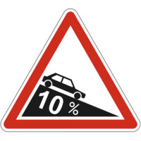 Panneau de signalisation danger - Descente dangereuse - Triangulaire - Gamme Ecolign - Classe 1 - 500mm