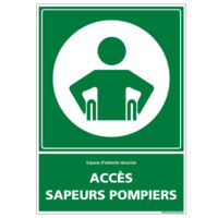 PANNEAU ESPACE D'ATTENTE SECURISE ACCES SAPEURS POMPIERS (B0402) - Plastique PVC 1,5 mm - 150 x 210 mm