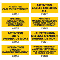 Panneau et Pictogramme de Signalisation danger électrique - C0101 - 350 x 125 mm