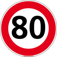 PANNEAU ROUTIER VITESSE LIMITEE A 80 km/h DESTOCK