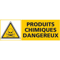 Panneau PRODUITS CHIMIQUES DANGEUREUX (C0445) - Plastique PVC 1,5 mm - 350 x 125 mm