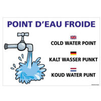 PANNEAU POINT D'EAU FROIDE (H0438) - Plastique PVC 1,5 mm - 210 x 150 mm