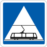 Panneau Indication C20c – Traversée de tramways – Carré Classe 1 350 mm – Gamme ECOLIGN