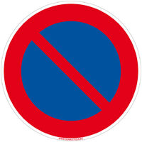 Panneau de Signalisation PVC 1 mm. Panneau Interdiction. Panneau Parking, Panneau d'information PVC. Taille au choi - Stationnement interdit picto - Diamètre 300 mm