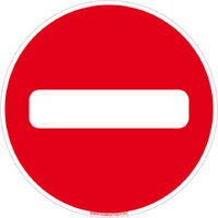 Panneau de Signalisation Autocollant. Panneau Interdiction. Panneau Parking, Panneau d'information Adhésif souple - Sens interdit - Diamètre 350 mm