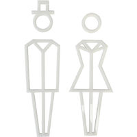 PIctogramme WC Hommes .- Plexi blanc -