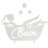 Plaque de Porte Bain.- Plexi blanc -