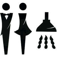 Pictogramme Douche.- Plexi noir -