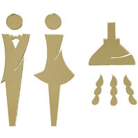 Pictogramme Douche.- Plexi miroir or -